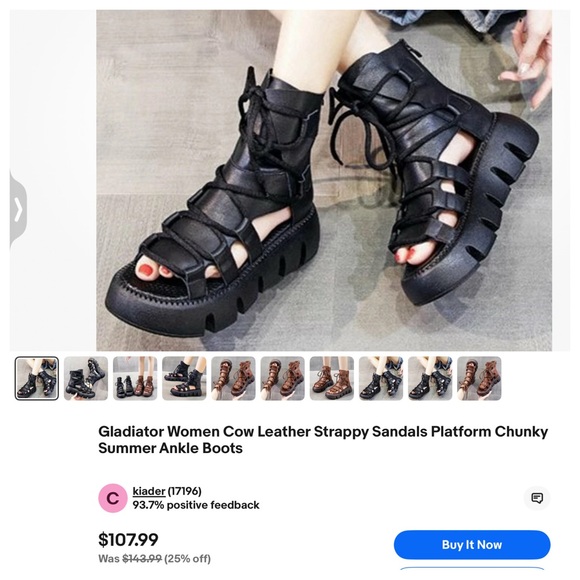 Chunky black gladiator style sandals - Picture 8 of 8